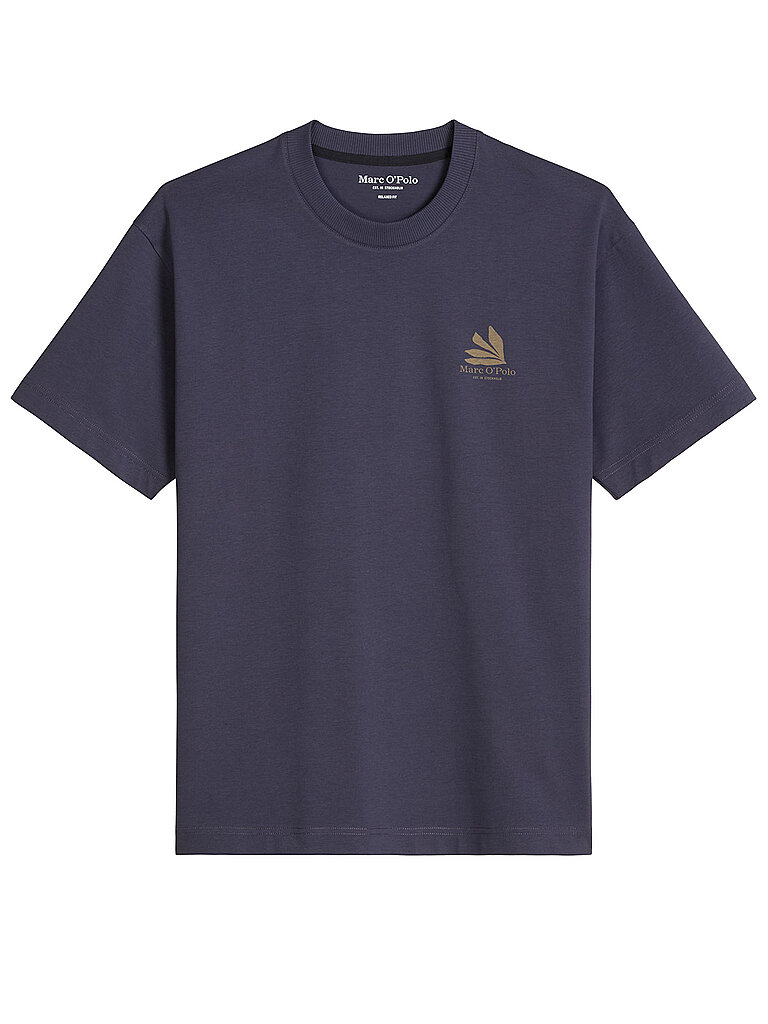 T-Shirt MARC O'POLO, Damen, Gr. M, waikawa blau, Jersey, Obermaterial: 100% Baumwolle, loose fit, Rundhals, Shirts T-Shirt, loose fit mit Rückenprint